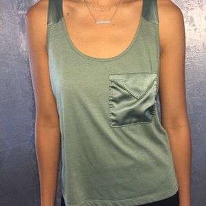 Army green satin envelope